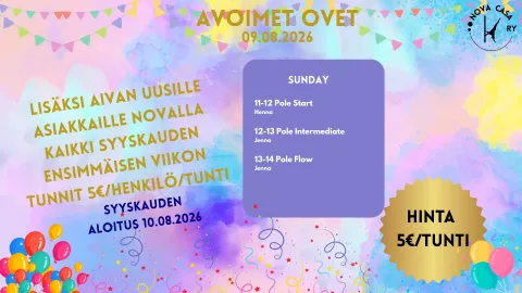 Avoimet ovet 5€ tunti